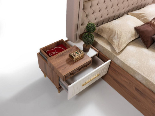 Schlafzimmer Bett 2x Nachttische 5tlg Set Komplett Design Möbel Luxus