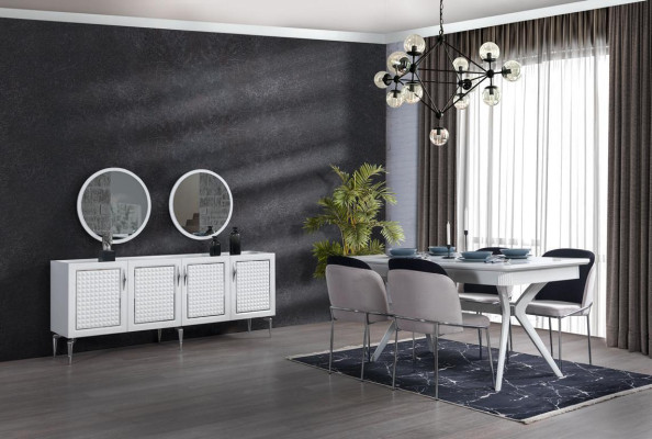 Esszimmer Set Esstisch 4x Stühle Wohnwand 9tlg.Gruppe Garnitur Möbel