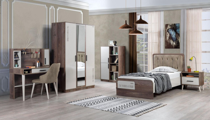 Kinderzimmer Set Bett Nachttisch Kleiderschrank Jugendzimmer Neu 5tlg.