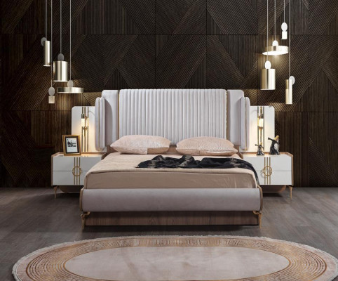 Bett Polster Design Luxus Doppel Hotel Betten Gold Luxus Hotel Neu