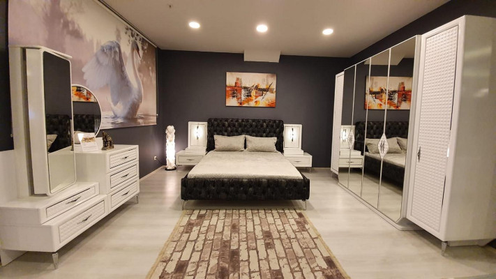 Schlafzimmer Bett Chesterfield Polster Design Luxus Doppel Betten Schwarz