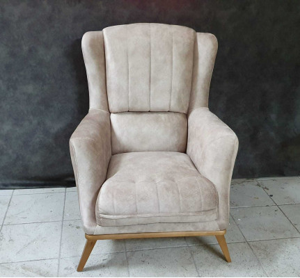 Wohnzimmer Sessel 1 Sitz Couch Polster Luxus Textil Design Holz Möbel