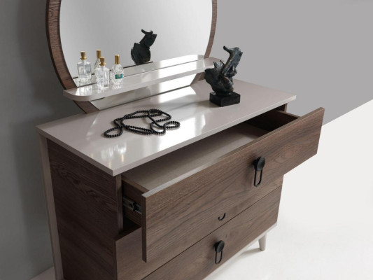 Chambre à Coucher Commode Avec Miroir Luxe Moderne Meuble Set 2tlg Bois Neuf