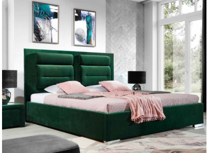 Designer Bett Schlafzimmer Betten Textil Leder Hotel Luxus Polster Samt