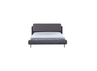 Doppelbett Bett 160 cm Bettrahmen Grau Stoff Betten Modern Schlafplatz