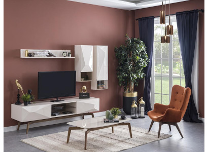 Modern Luxus Wohnwand Set Wohnzimmer Möbel Design Einrichtung