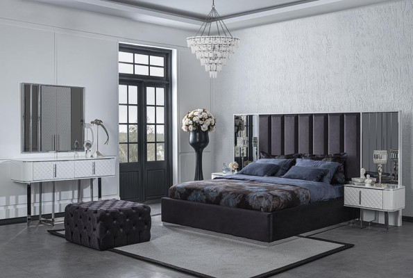 Schlafzimmer 6tlg Bet 2x Nachttische Luxus Kleiderschrank Design Schminktisch
