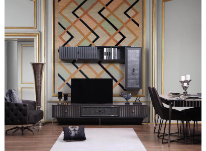 Luxus WohnWand Wohnzimmer Sideboard RTV Regal Wände Schrank