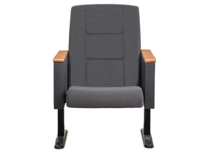 Grauer Art Deco Sessel Luxus1-Sitzer Theater Sessel Einsitzer Textil