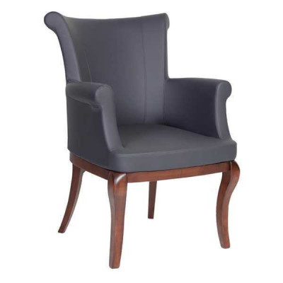 Grauer Designer Stuhl Lehnsstuhl Polsterstühle Luxus Esszimmer Sessel