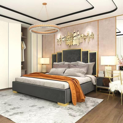 Design Bett Textil Luxus Betten Modernes Hotel Gestell Schlaf Zimmer 180x200