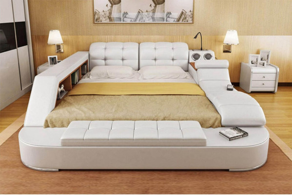 Chesterfield Doppel Luxus Design Bett 180x200 Multifunktionsbett Neu