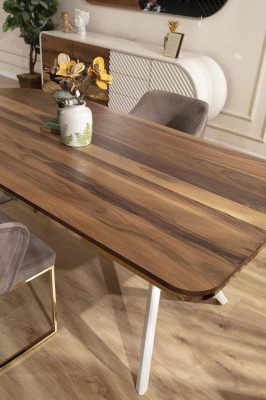 Essgruppe Esszimmer Luxus Essecke Esstisch Tisch Stühle Braun Set 5tlg