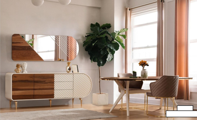 Modernes Sideboard Kommoden Holzschrank Edelstahlmöbel Weiß Luxus Möbel