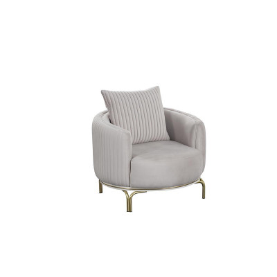 Luxus Sessel Weißer Einsitzer Wohnzimmermöbel Polyester Edelstahlmöbel
