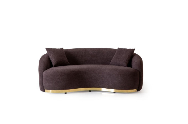 Wohnzimmermöbel Luxus Sofa 3 - sitzer Design Braun weiche Sofa Polster Textil 230cm
