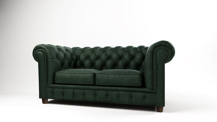 Chesterfield Luxus 2 Sitzer Couch Polster Sofa Stoff Couchen Garnitur Neu