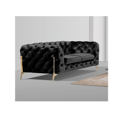 Design Chesterfield Sofa 2-Sitzer Couch Samt Polster Textil Sofas Zweisitzer Neu