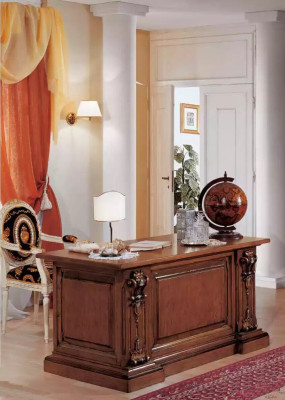 Klassisches Braunes Arbeitszimmer Set Bürotisch Bücherregal Tisch Regal