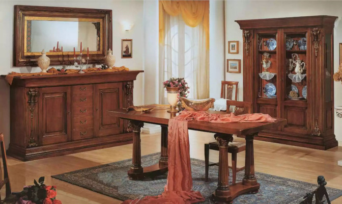 Esszimmer Set Esstisch Kommode Vitrine Spiegel Luxus Klassische Möbel