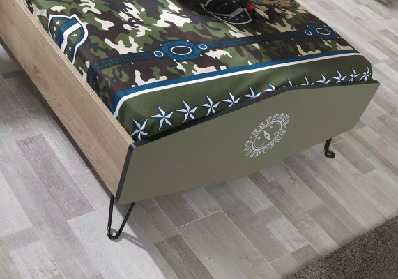 Design Bettrahmen Bett Holz Grün Jungen Kindermöbel Kinderbett Modern