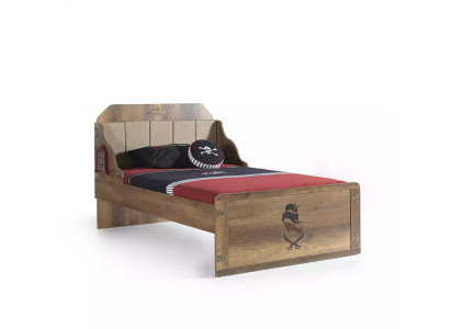 Bettrahmen Funktionsbett Ausziehbares Pirat Braun Holz Kinderbett Bett