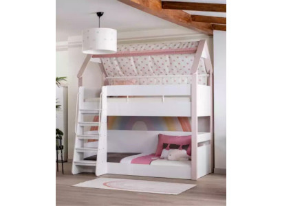 Etagenbett Kinderzimmer Kinderbtt Bett Bettrahmen Holz Rosa Hochbett