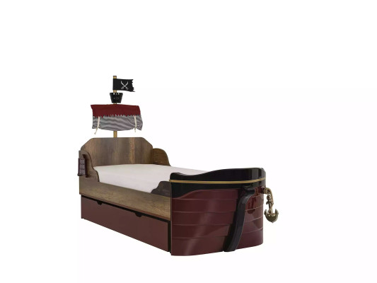 Pirat Funktionsbett Kinderbett Braun Holz Set Nachttisch Betten Bett