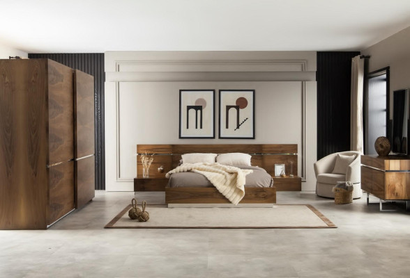 Luxus Schlafzimmer Möbel Kommode Kleiderschrank Nachttische Spiegel 6tlg