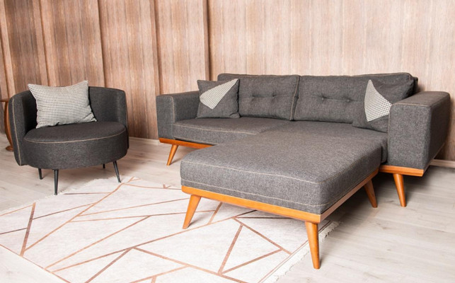 Modernes Ecksofa Mit Sessel Wohnzimmergarnitur Luxus Einrichtungsmöbel 3+1