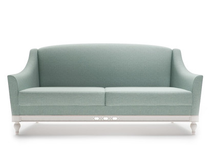 Chippendale Sofa 3 Sitzer Landhaus Stoffsofa mit Holz Designer Garnitur