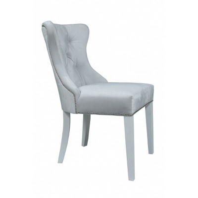 Designer Graue Stühle Chesterfield Design Polster Stuhl-Garnitur 4-er Set 