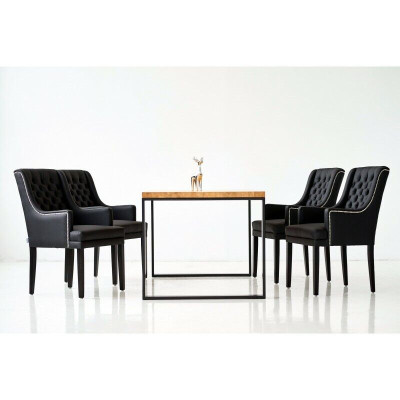 Esszimmer Tisch + 4 Chesterfield Stühle Luxus Esszimmer Gruppe 5tlg. Set