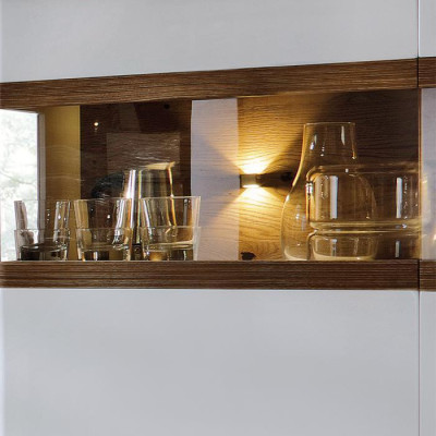 Vitrine Holz & Glas Anrichte Schrank Wohnzimmer Kollektion Modern Stil Regal