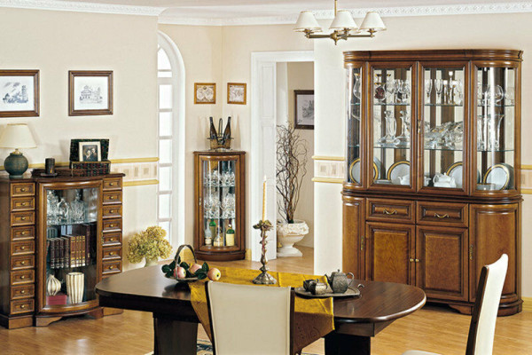 Klassische Vitrine Vitrinenschrank Rustikal Schrank Glasschrank MODEL Z-W1