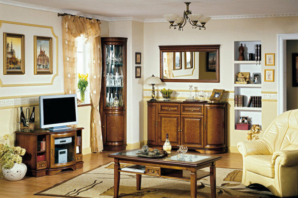 Klassische Vitrine Vitrinenschrank Rustikal Schrank Glasschrank MODEL Z-W1