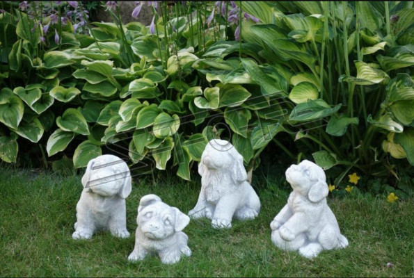 Garten Dekoration Weiß Hund Terrasse Stein Figuren Dekorative Statue Figur