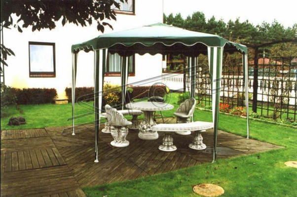 Stein Bank Runde Bänke Garten Terrasen Möbel 135cm Statue