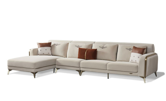 Ecksofa Grau Stoff L Form Sofa Couch Design Couch Polster Textil Modern