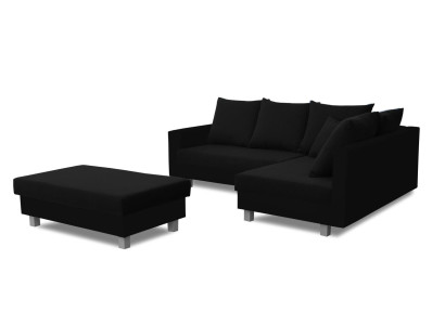 Ecksofa L-Form mit Puff Design Sofa Ecksofa Couch Polster Textil Sofas Neu