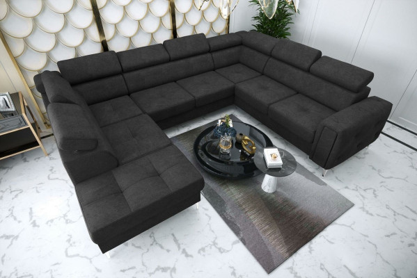 Sofa U-Form Stoffsofa Couch Wohnlandschaft Design Modern Leder Sofas Braun Neu