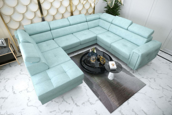 Sofa U-Form Stoffsofa Couch Wohnlandschaft Design Modern Leder Sofas Braun Neu