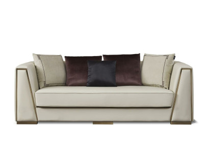 Luxus 3 Sitzer Couch Polster Sofa Leder Stoff Textil Couchen Garnitur Dreisitzer