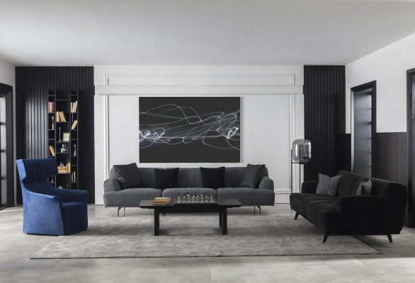 Couch Viersitzer Polster Möbel Stoffsofa Couch 284cm Couchen Big Sofas