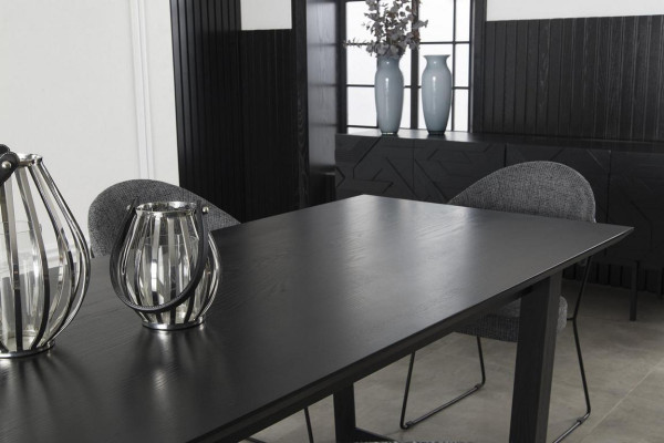 Essgarnitur Schwarzes Esszimmer Set Anrichte Schrank Stühle Esstisch Essgruppe