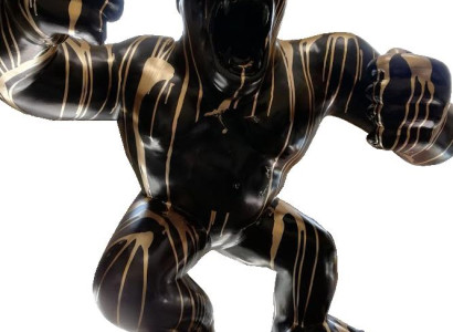 Abstrakte Dekoration Gartenfigur Gorilla Statue Deko Bunt Bemalte Statuen Neu
