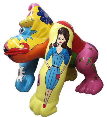 Abstrakte Gorilla Figuren Statuen Dekoration Deko Garten Designer Figur Statue