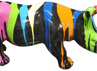 Bemalte Nashorn Abstrakt Skulpturen Bunte Figur Statuen Garten Handarbeit Kunst