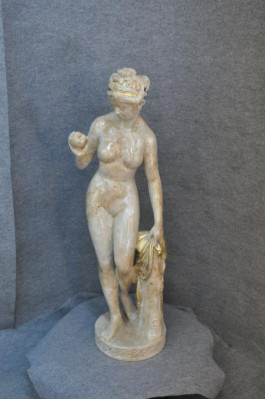 Antik Marmor Stil Statue Eva mit Apfel XXL Figur Statuen Skulptur Deko PG010