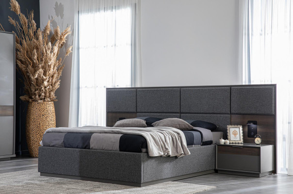 Bett 2x Nachttisch Kleiderschrank 4tlg.Set Schlafzimmer Luxus Neu